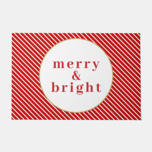 MERI Niedliche festliche Rote Streifen Merry & Bri Fußmatte