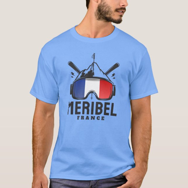 Meribel France Ski Resort Skiing Souvenir boy gift T-Shirt (Vorderseite)