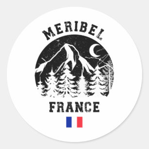 Meribel Frankreich Alpen Skigebiet Alpen Runder Aufkleber