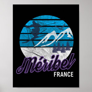 Meribel Französische Alpen Moutiers Frankreich Ski Poster