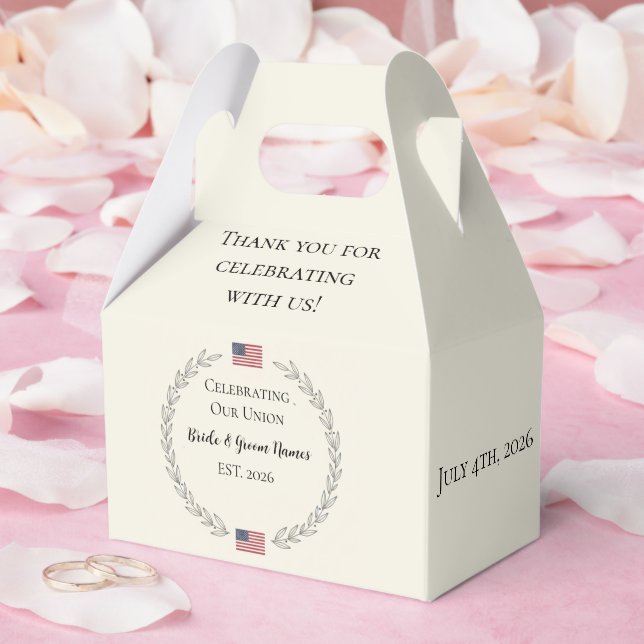 merica 250th Anniversary Wedding  | Custom names Geschenkschachtel (Hochzeit)