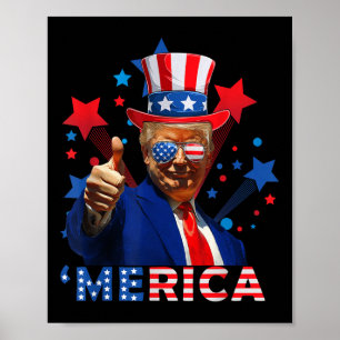 Merica 4. Juli Feuerwerk Funny Trump Independe Poster