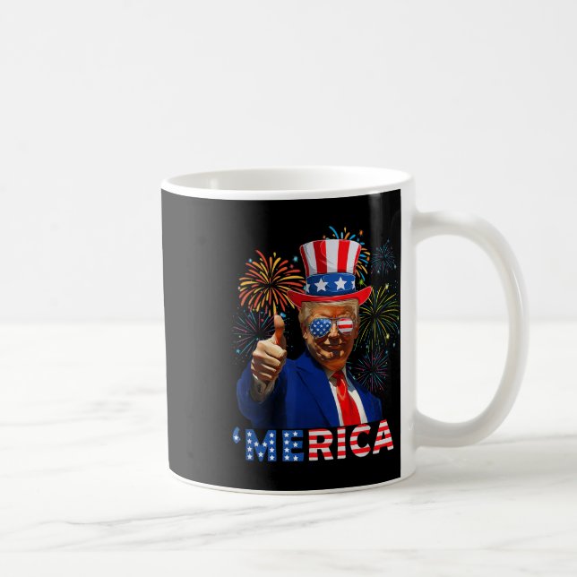 Merica 4. Juli Funny Trump Fireworks Independe Kaffeetasse (Rechts)