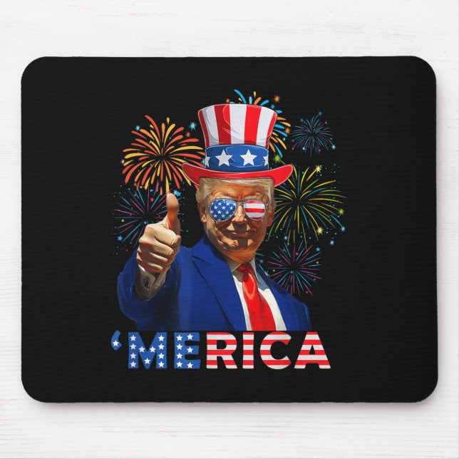Merica 4. Juli Funny Trump Fireworks Independe Mousepad (Vorne)