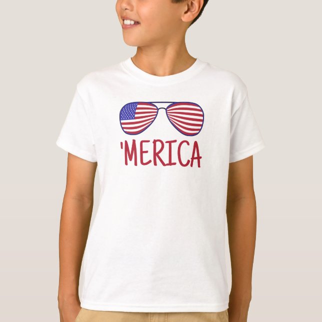 "Merica 4. Juli T - Shirt der Brille (Vorderseite)