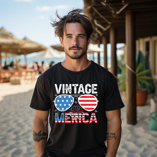 Merica 4. Juli Vintag American Flag Retro T-Shirt
