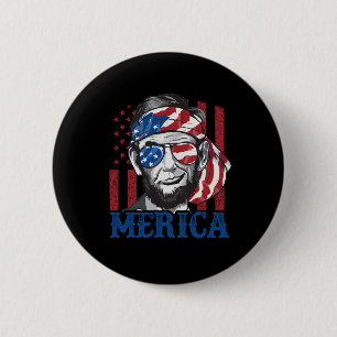 Merica Abraham Lincoln 4. Juli Shirt Men Ameri Button