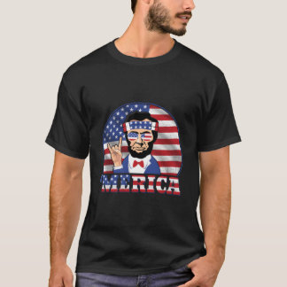 Merica Abraham Lincoln Patriotisches Amerika US-Fl T-Shirt