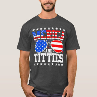Merica Accessoires Lustiger 4. Juli Us Flag Sonnen T-Shirt