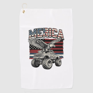 Merica Adler Monster Truck Vintage Patriotisch Golfhandtuch