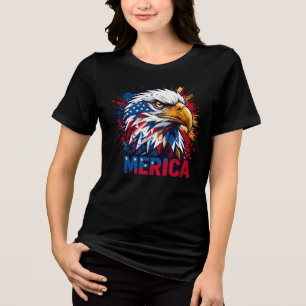 Merica Adler Patriotisches USA Vintage-Grafik Tri-Blend Shirt