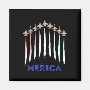 Merica America Jet Flag Trump Patriot Veteran Gesc Magnet