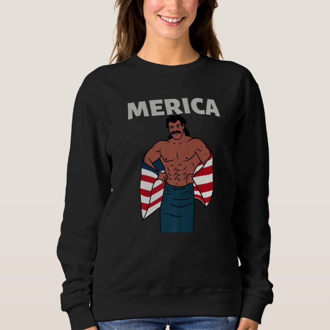 Merica American Mullet Business In Front Party In  Sweatshirt (Vorderseite)