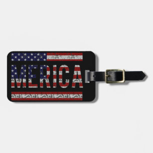 MERICA - Amerikanische Stolz-Jargon USA-Flagge Gepäckanhänger