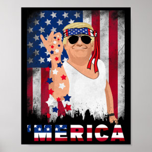 Merica Bae Salt Sprinkle American Flag Patriotics Poster