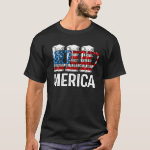 Merica Beer American Flag 4. Juli Geschenk T-Shirt