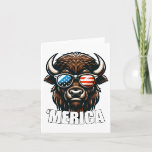 Merica Bison Funny American Patriotic USA 4. J Karte