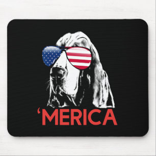 Merica Bysset Hound American Flag 4. Juli Mousepad