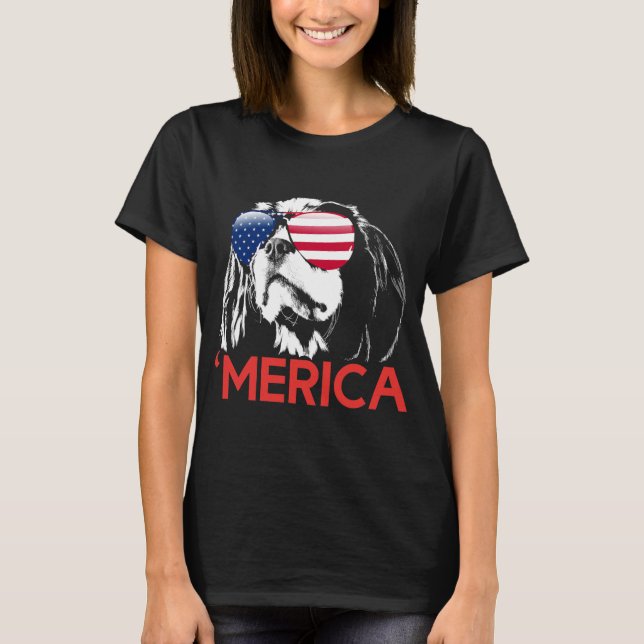 Merica Cavalier King Charles Spaniel T-Shirt (Vorderseite)