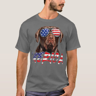 Merica Chocolate Labrador 4. Juli American Fla T-Shirt