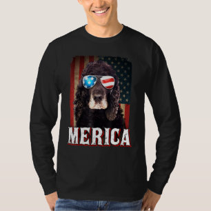 Merica Cocker Spaniel Hund American Flag 4. Juli T-Shirt