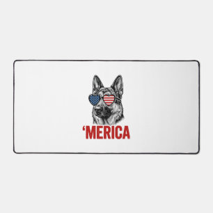 Merica Deutscher Schäferhund Flagge Sonnenbrille S Schreibtischunterlage