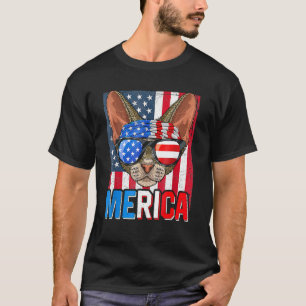 Merica Devon Rex Katze Sonnenbrille USA Flagge 4.  T-Shirt
