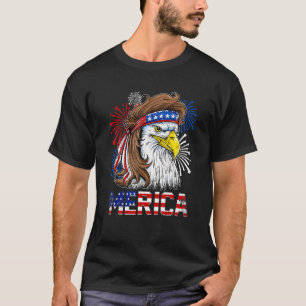 Merica Eagle Mulle American Flag USA Männer 4. Ju T-Shirt