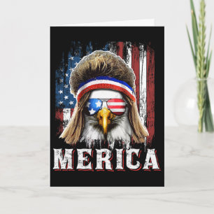 Merica Eagle-Mullet 4. Juli Amerikanische Flagge S Karte
