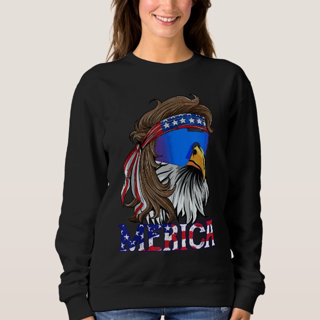 Merica Eagle Mullet American Flag USA Männer 4th J Sweatshirt (Vorderseite)