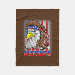 Merica Eagle Mullet Amerikanische Flagge USA Patri Fleecedecke