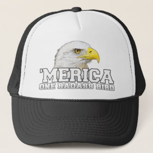 'MERICA eins Badass Vogel-Fernlastfahrer-Hut Truckerkappe
