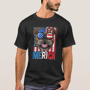 Merica English Bulldog Dog 4. Juli American F T-Shirt