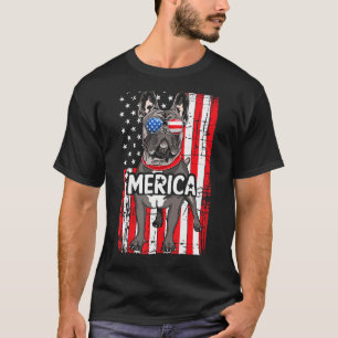 Merica French Bulldog USA Amerikanische Flagge Coo T-Shirt