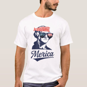 Merica George Washington Lustige Patriotische T-Shirt
