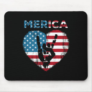 Merica Gesteinsschild 4. Juli Amerikanische Flagge Mousepad