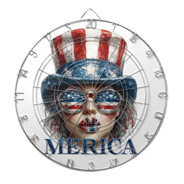 Merica Girl, Amerikanische Unabhängigkeitstag Glam Dartscheibe (vorne)