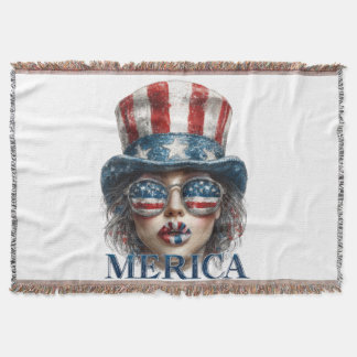 Merica Girl, Amerikanische Unabhängigkeitstag Glam Decke