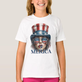 Merica Girl, Amerikanische Unabhängigkeitstag Glam T-Shirt