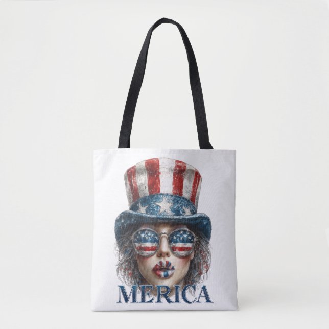 Merica Girl, Amerikanische Unabhängigkeitstag Glam Tasche (Vorderseite)