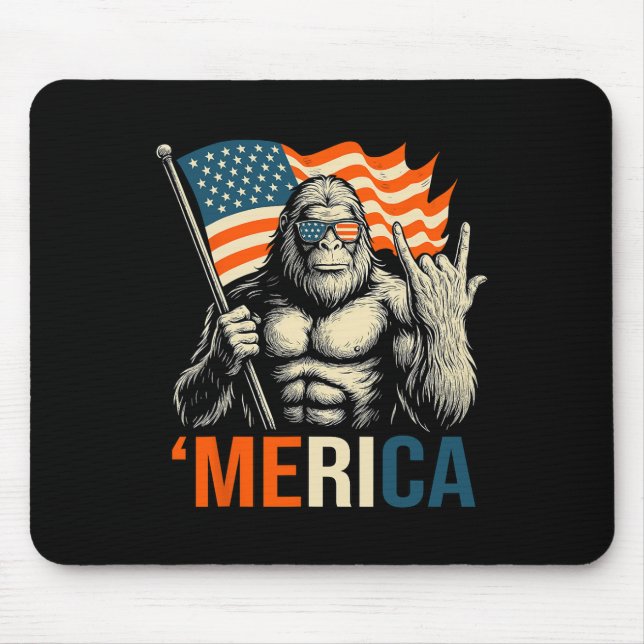 ‘merica Gorilla Flag Sungles Funny Patriotic  Mousepad (Vorne)