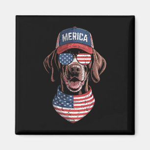Merica Gsp Dog 4. Juli US-amerikanische Flagge USA Magnet