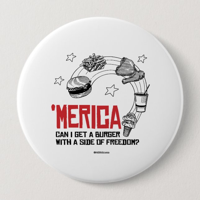 Merica - Kann ich einen Burger mit einer Freiheits Button (Vorderseite)