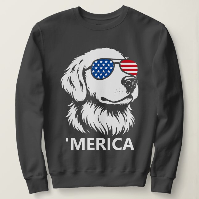 Merica Labrador Patriotic, 4. Juli Sweatshirt (Design vorne)