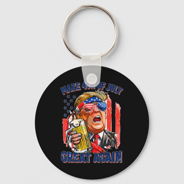 Merica macht 4. Juli wieder groß Männer trinken B Schlüsselanhänger (Vorderseite)