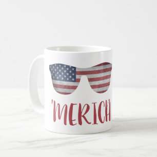 "MERICA MIT AMERIKANISCHEN SUNGLASSEN - USA  KAFFEETASSE