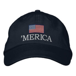 Merica mit US-Flagge Bestickte Baseballkappe