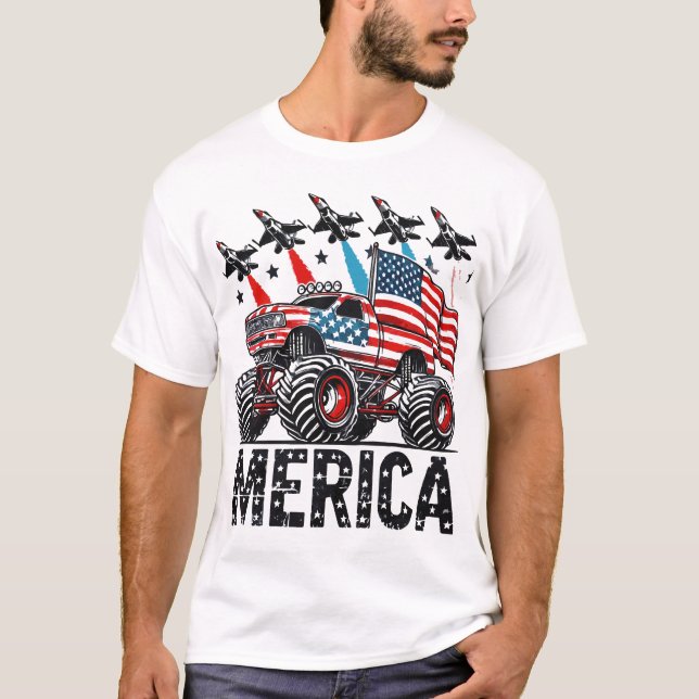 Merica Monster Truck T-Shirt (Vorderseite)