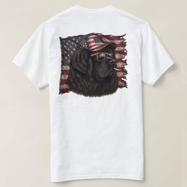 'merica Neufundländer  T-Shirt (Design Rückseite)