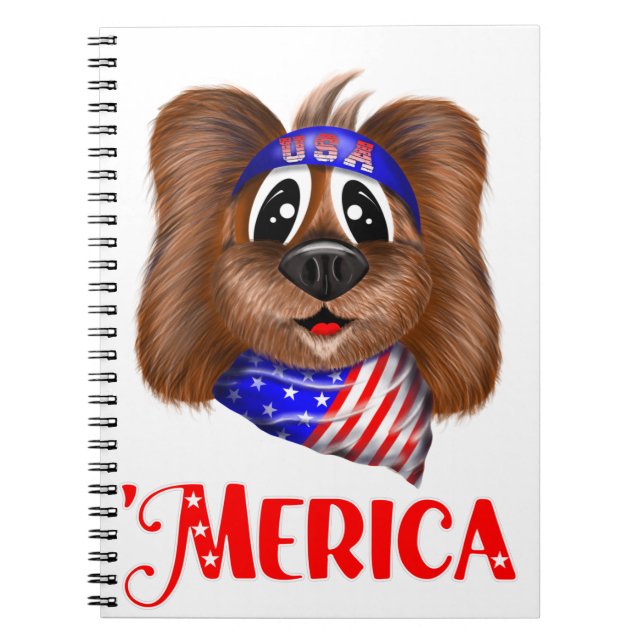 Merica Niedlich Dog Notizblock (Vorderseite)